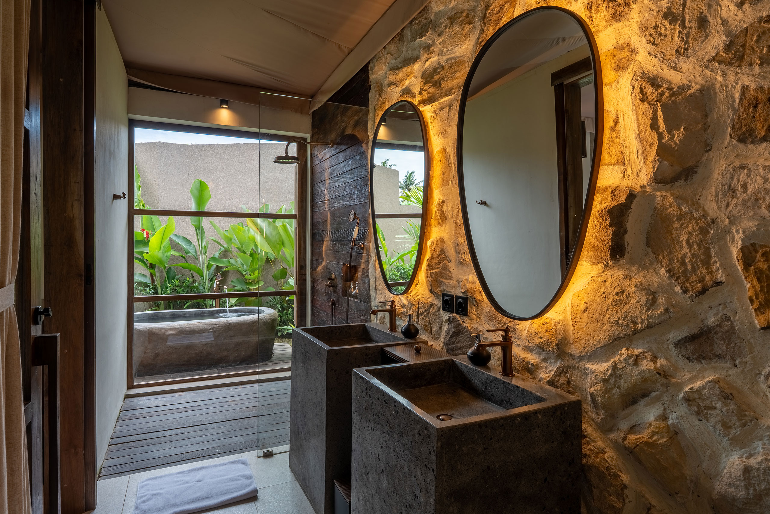 Bathroom of Two Bedroom Riverfront Pool Tent
