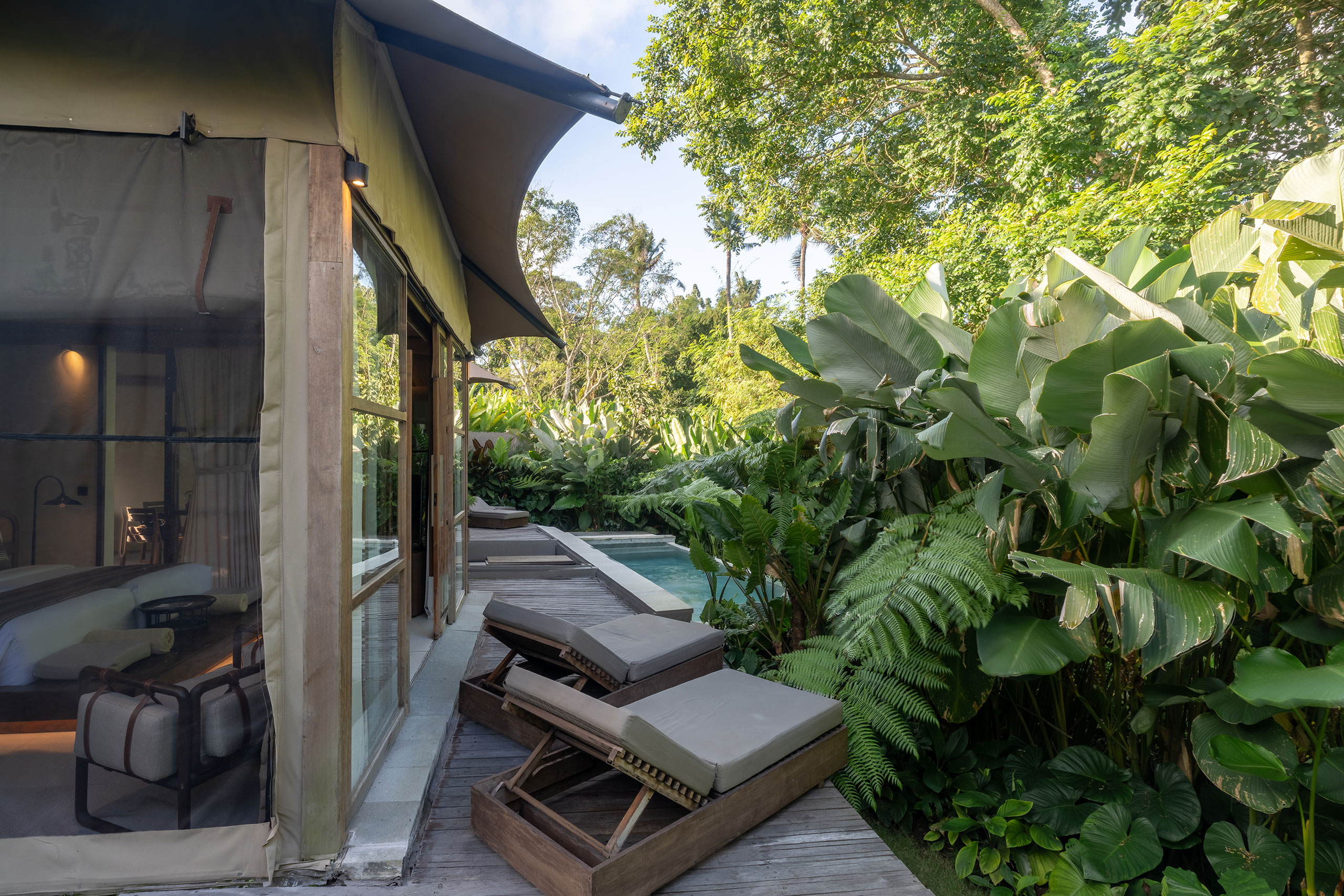 Exterior of Two Bedroom Riverfront Pool Tent